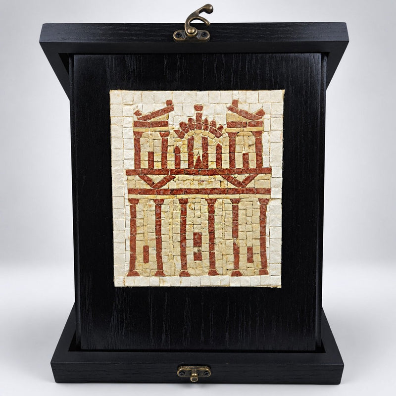Customized Plaque Trophy Mosaics Petra with Wooden Cover Box Frame