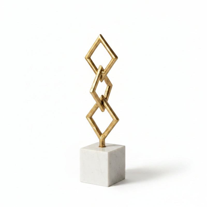 Diamond Chain Stand With Marble Base Decor