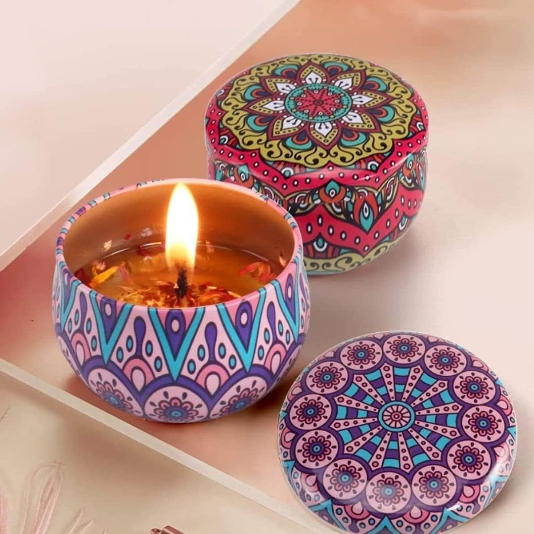 Diwali Matka Shaped Tin Box Tea Light Candles