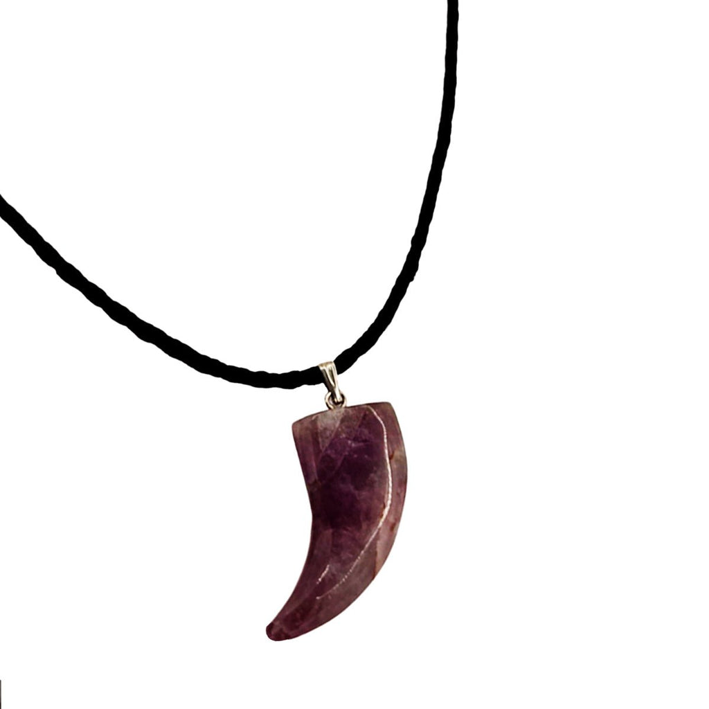 Gemstone Amethyst Wolf Fang Necklace - STLESS