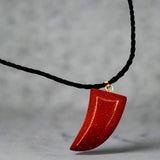 Gemstone Golden Stone Wolf Fang Necklace