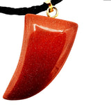 Gemstone Golden Stone Wolf Fang Necklace