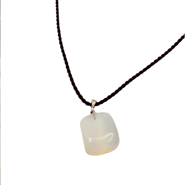 Gemstone Stone Necklace Opal - STLESS