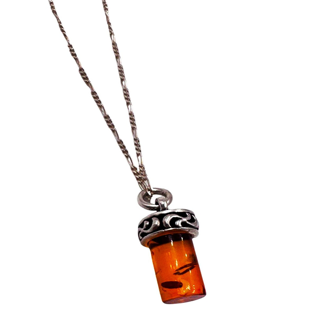 Genuine Amber Stone Necklace Silver 925 - STLESS