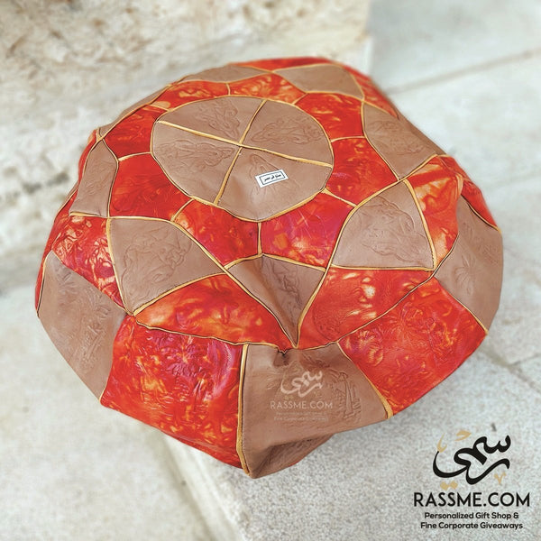 Genuine Leather Pouf Cushion