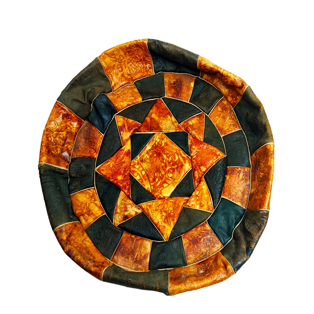 Genuine Leather Pouf Cushion