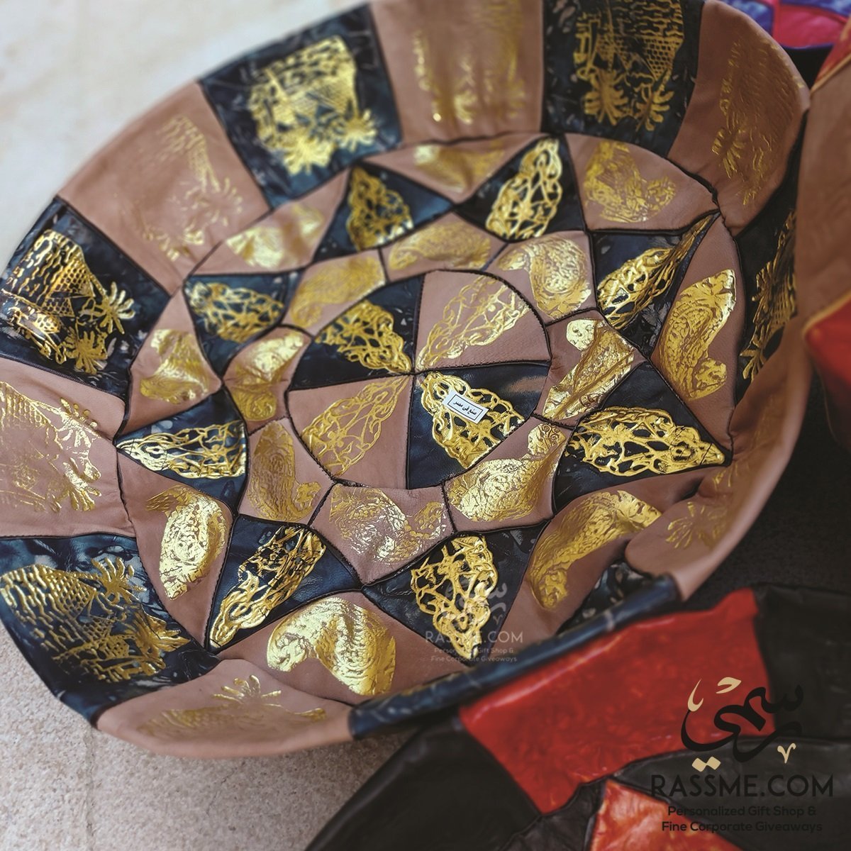 Genuine Leather Pouf Cushion