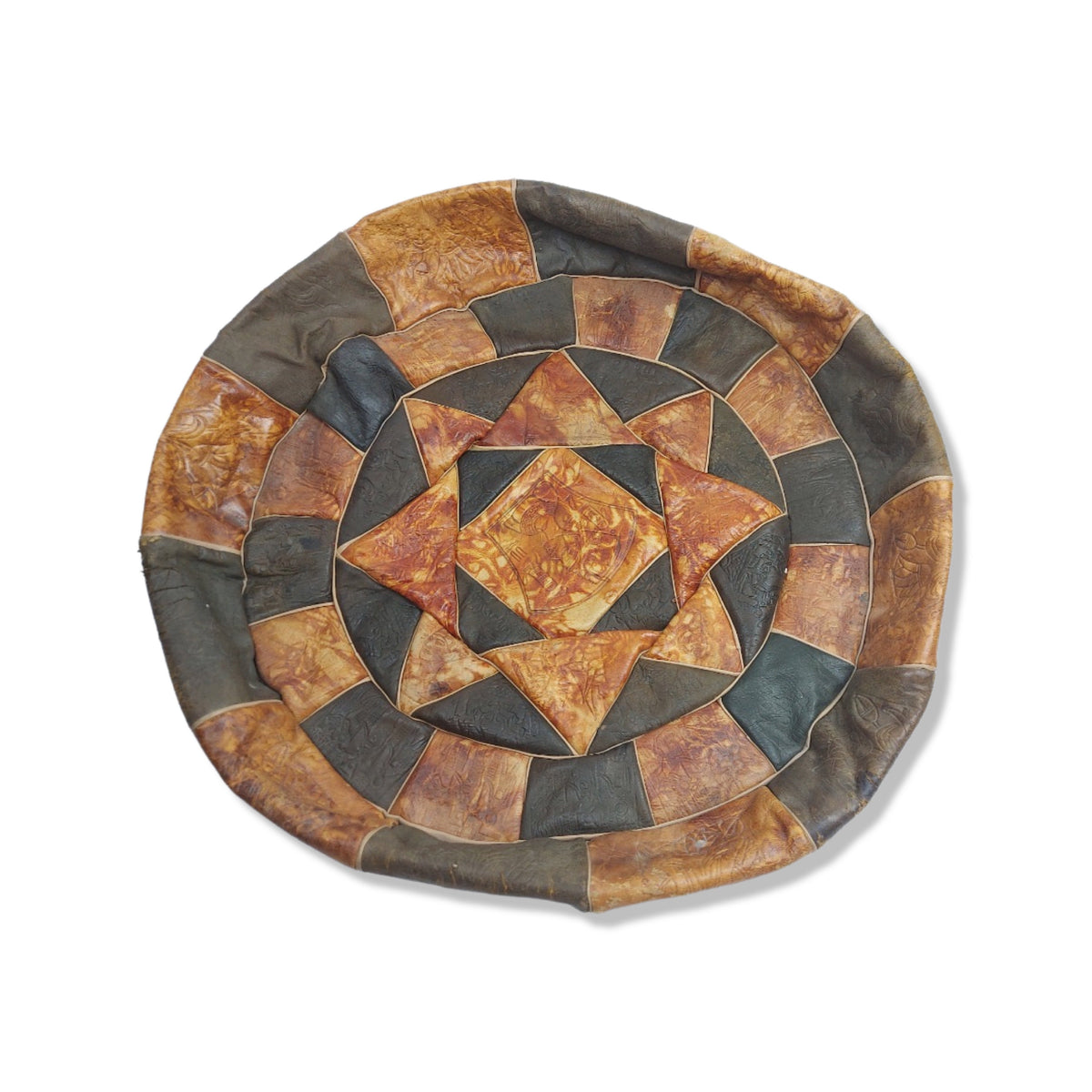 Genuine Leather Pouf Cushion