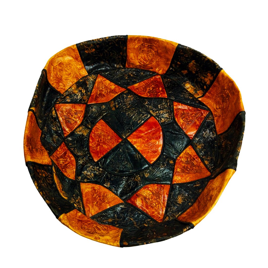 Genuine Leather Pouf Cushion