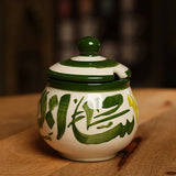 Green Ceramic Pottery Set Handmade in Jordan