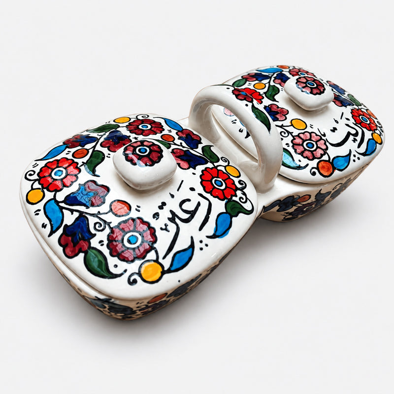 Handmade Palestinian Ceramics One Piece Thyme & Olive Oil Pottery