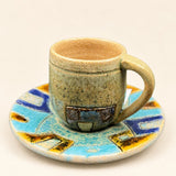Handmade Dead Sea Mud Coffee Cup with Round Saucer