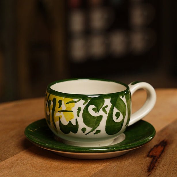 Green Ceramic Pottery Set Handmade in Jordan