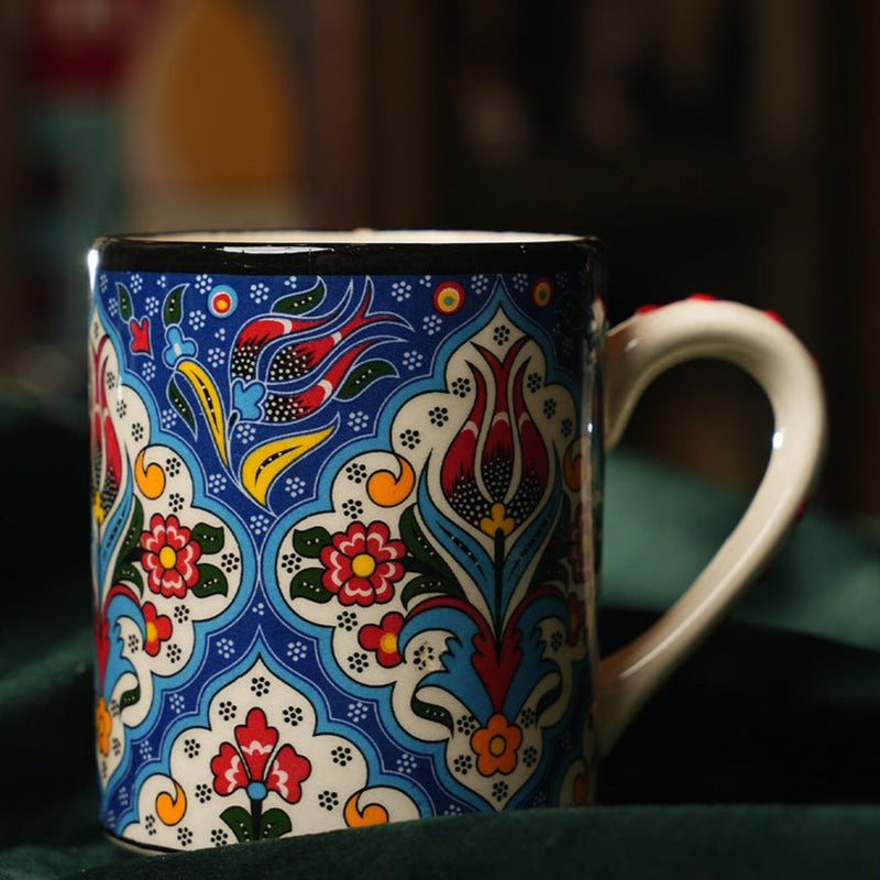 Handmade Mug Ceramic Floral Pottery