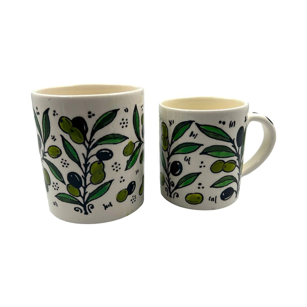 Handmade Palestinian Mug Olive Ceramic Pottery