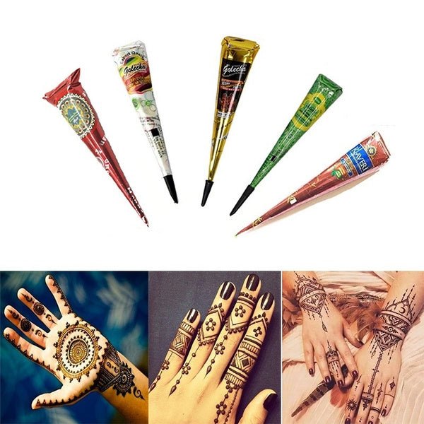 High Quality 1 Pc Body Art Paint Mini Natural Indian Tattoo Henna Pen for Body Drawing Henna Tattoo - STLESS