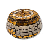 Incense Box Brass & Stones