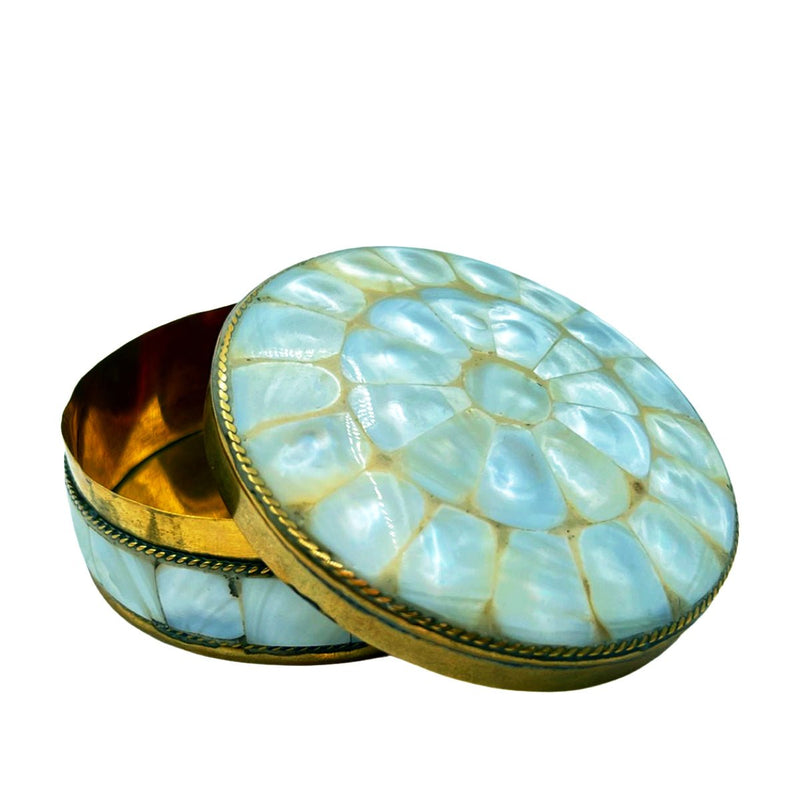 Incense Box Brass With Mother of Pearl