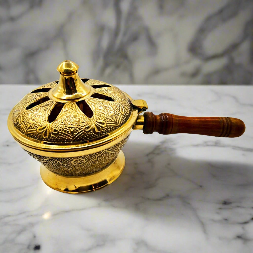 Incense Burner Handcrafted Wooden Handle - STLESS