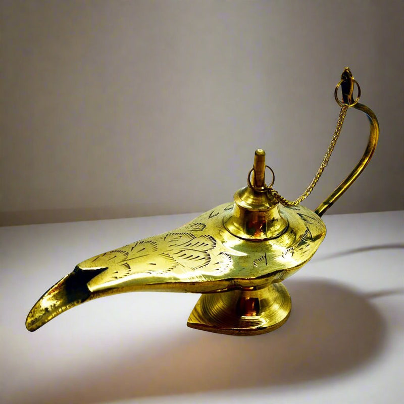 Incense Holder Aladdin Lamp Brass