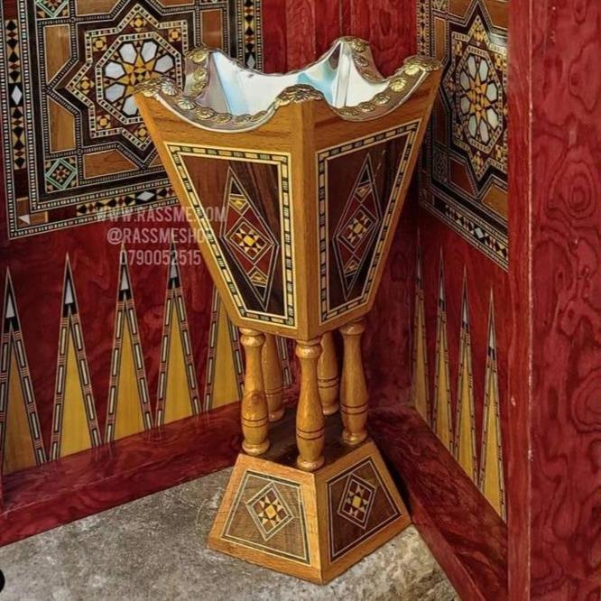 Incense Holder Bakhoor Oud Syrian Wooden Arabian Incense Mabkhara