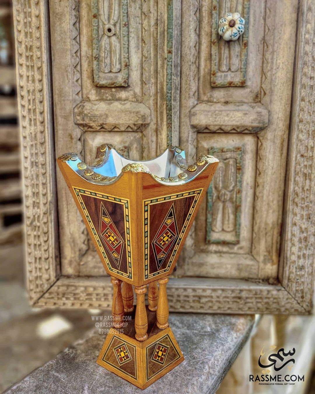 Incense Holder Bakhoor Oud Syrian Wooden Arabian Incense Mabkhara