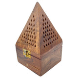 Incense Holder Handmade Wooden Pyramid Box
