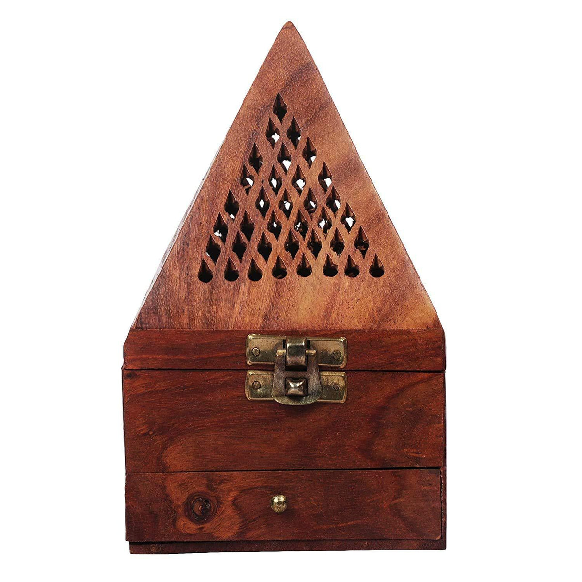 Incense Holder Handmade Wooden Pyramid Box