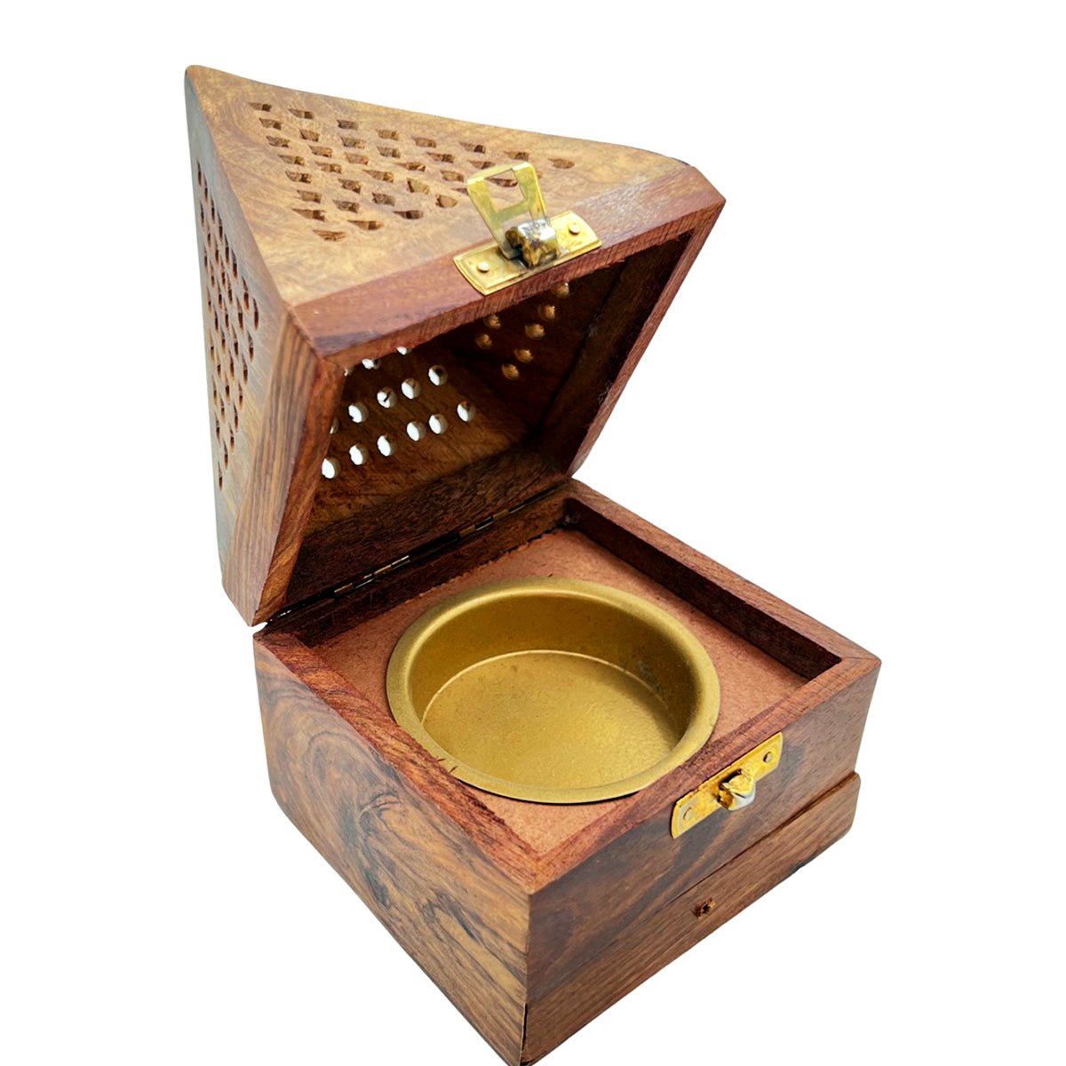 Incense Holder Handmade Wooden Pyramid Box