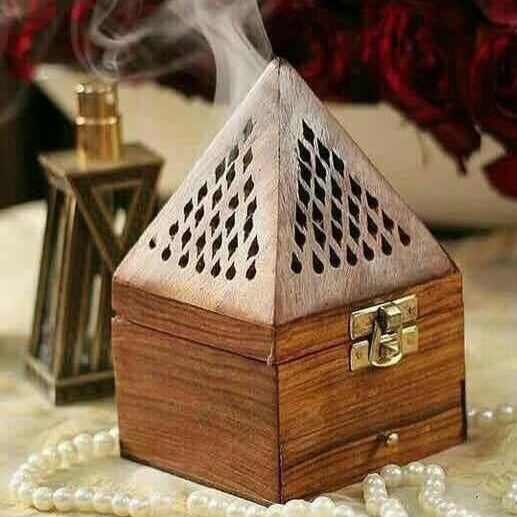 Incense Holder Handmade Wooden Pyramid Box