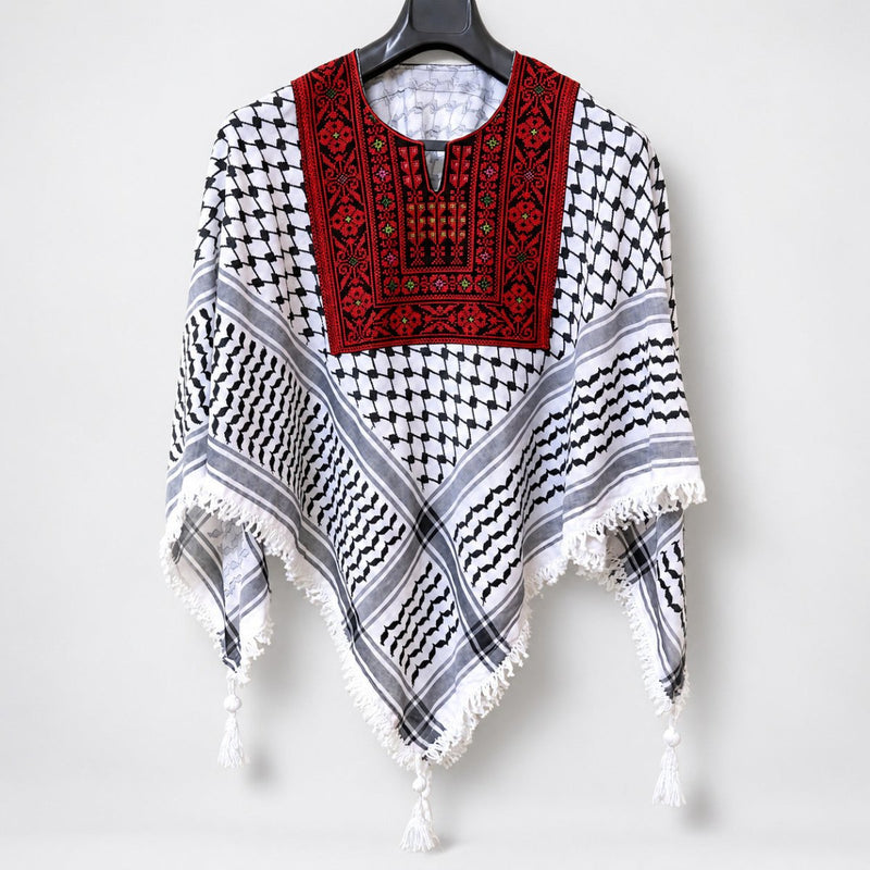 Keffiyeh Tatreez Blouse, Palestinian keffiyeh , Embroidery
