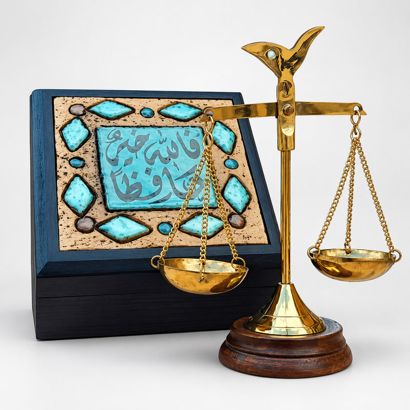 Law Justice Brass Balance With Personalized Box Set Gift for Lawyer