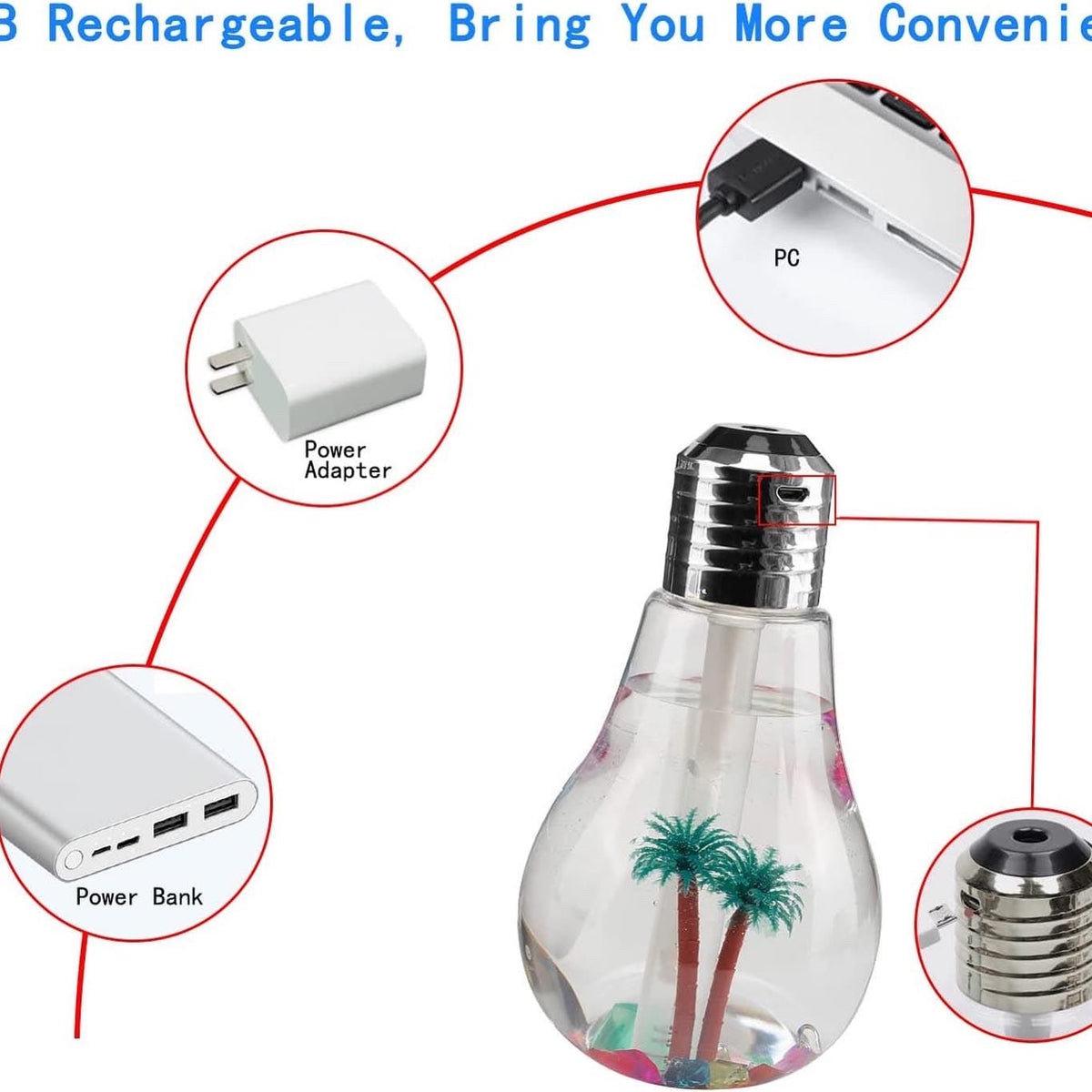 Ledbulb Lamp Humidifier Air Humidifier Bulb at Night