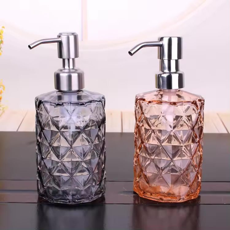 Luxury Glass Soap Dispenser with Stainless Steel Pump