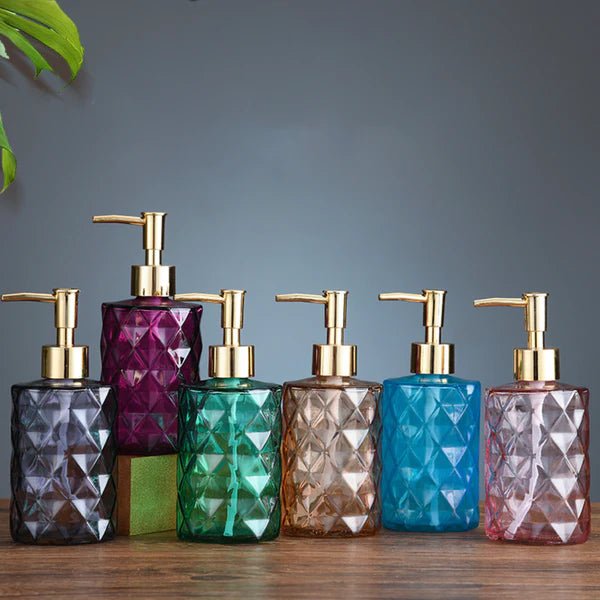 Luxury Glass Soap Dispenser with Stainless Steel Pump