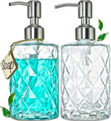Luxury Glass Soap Dispenser with Stainless Steel Pump