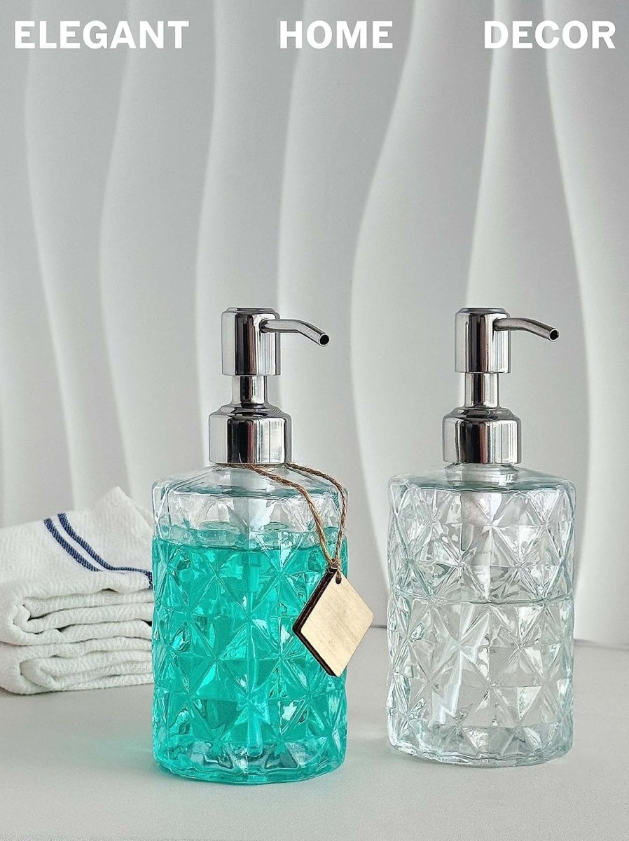 Luxury Glass Soap Dispenser with Stainless Steel Pump