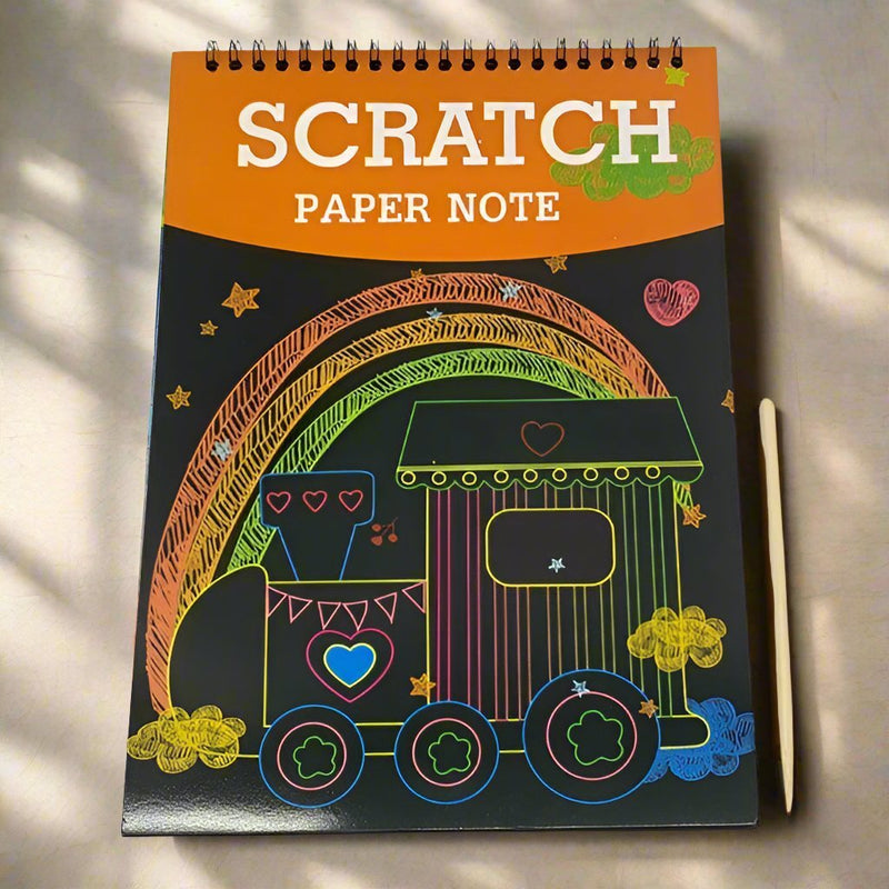 Magic block coloring sheets with scraper, assorted designs