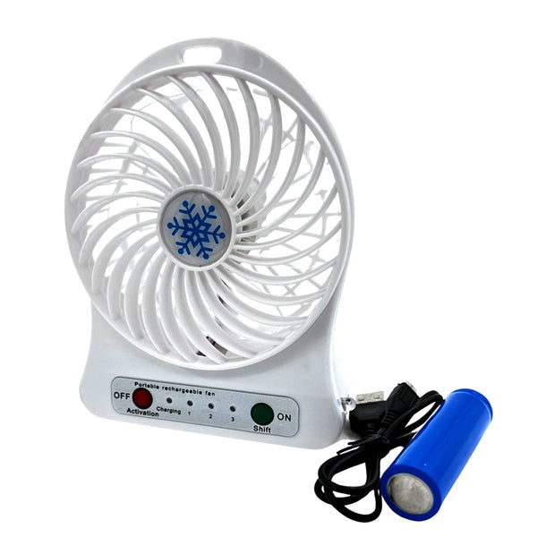 MINI FAN RECHARGEABLE 3 MODE PORTABLE USB LITHIUM BATTERY - STLESS