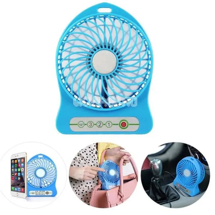 MINI FAN RECHARGEABLE 3 MODE PORTABLE USB LITHIUM BATTERY