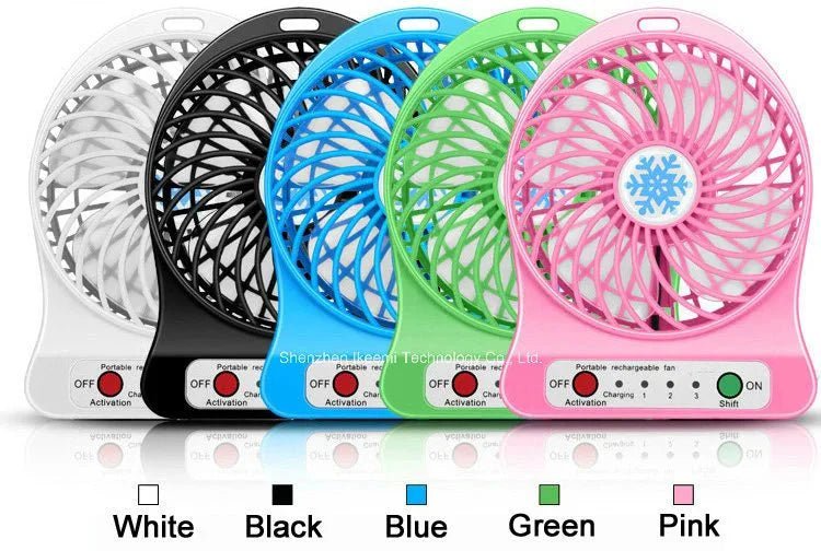 MINI FAN RECHARGEABLE 3 MODE PORTABLE USB LITHIUM BATTERY