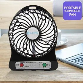 MINI FAN RECHARGEABLE 3 MODE PORTABLE USB LITHIUM BATTERY