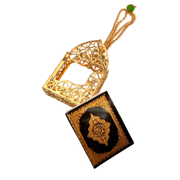 Mini Quran Car Mirror Hanging Gold - STLESS