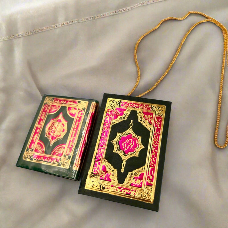 Mini Quran Car Mirror Hanging Green