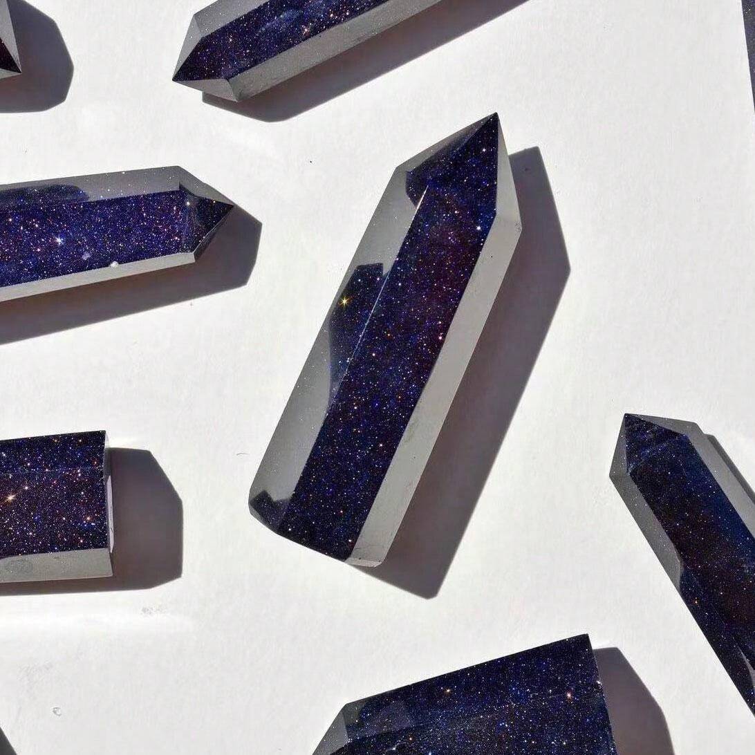Natural Crystal Blue Sandstone Hexagonal