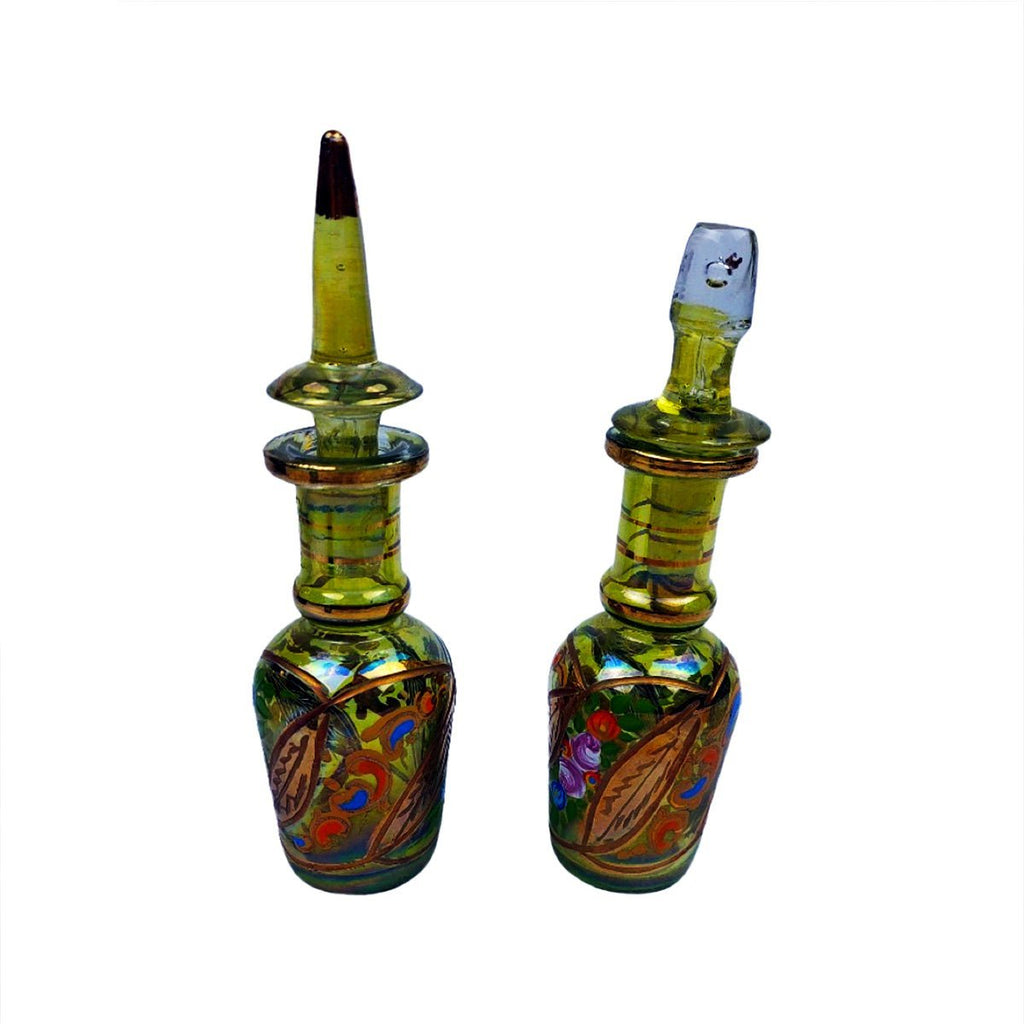 Oil Perfume Bottle Glass Hand Painted