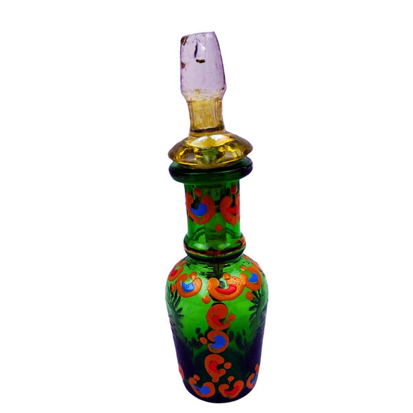 Oil Perfume Bottle Glass Hand Painted