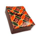 Orange & Brown Leather Cigarette Pack Case Cover