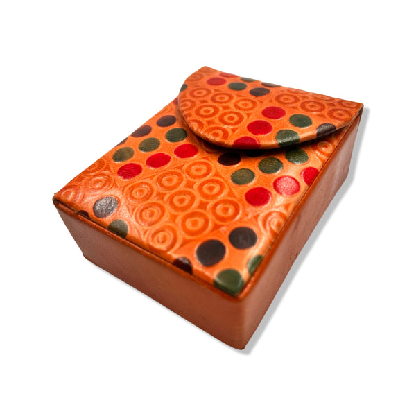 Orange Leather Cigarette Pack Case Cover - STLESS