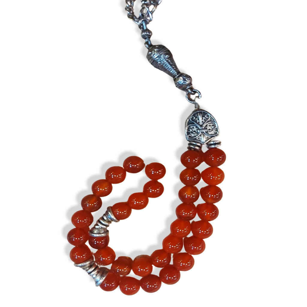 Orange Stones Worry Beads Prayer Beads Stress